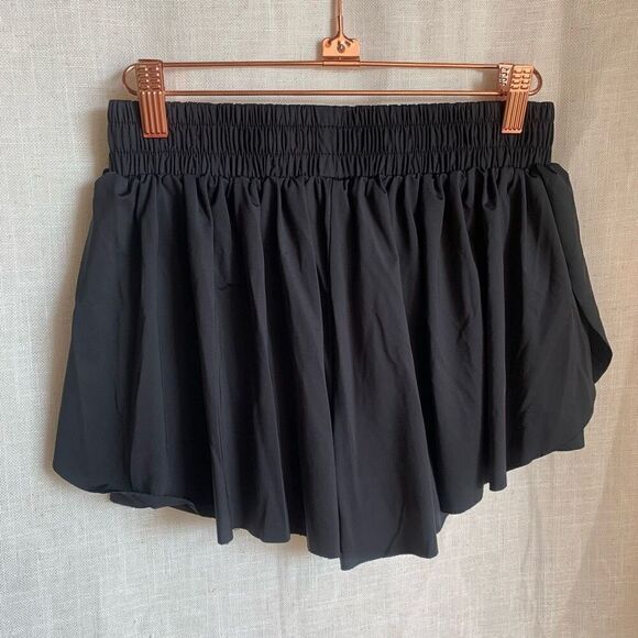 LUOGONGZI Women’s Large Black Shorts Layered Nylon Spandex Running Athletic Yoga - Picture 3 of 10